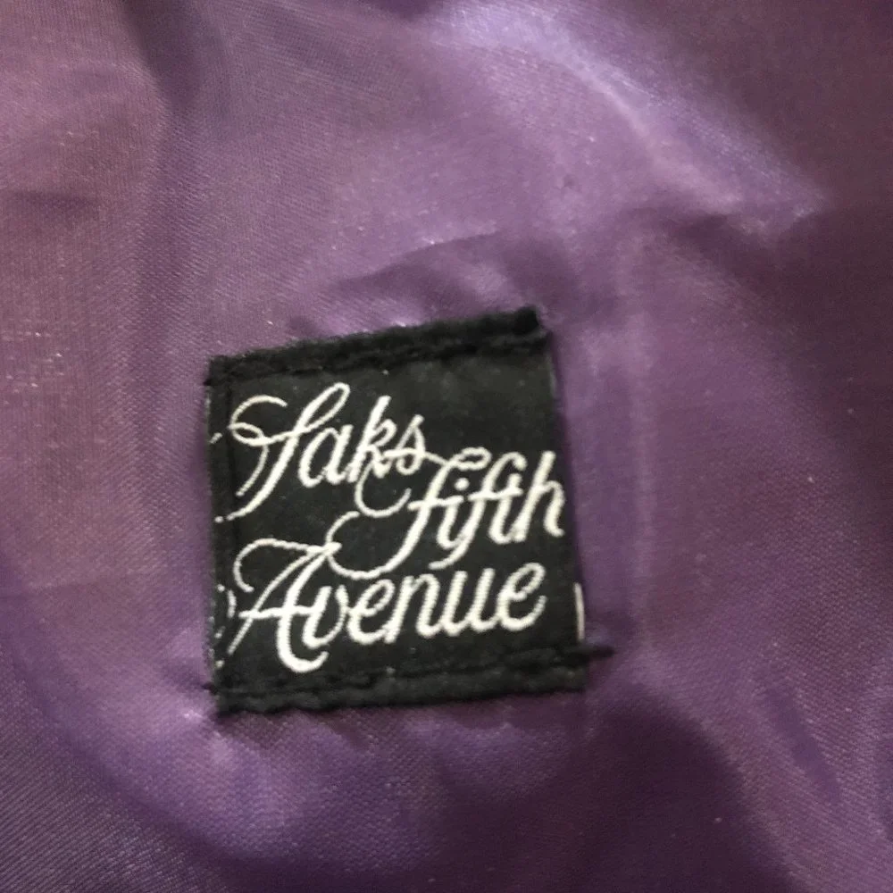 Vintage Saks Fifth Avenue Black Faux Snakeskin Tote Bag Bonus Zipper Pouch NEW